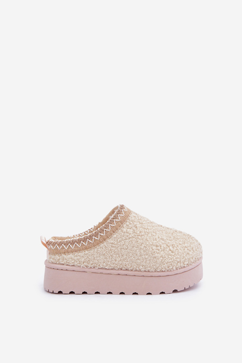 Children's Snow Boots With Sheep Fur Light Beige Selathiel