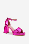 Lacquered Women's Sandals On Heels Fuchsia Marila