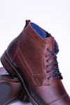 Men's Leather Boots With Zipper Brown Gregory
