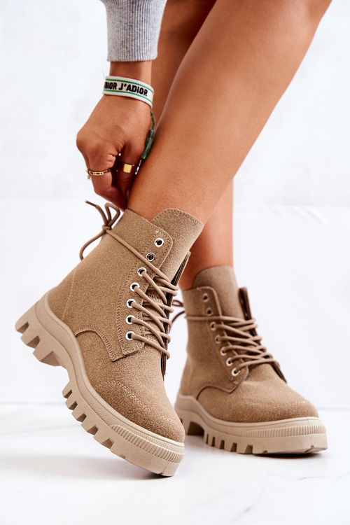 Suede Tied Boots Dark beige Hurricane
