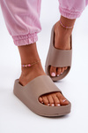Women's Brown Foam Platform Slides Airaplea