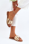 Women's Slippers with Strap and Gold Buckle Opahiri