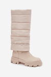 Women's Insulated Boots with Pearls Light Beige Irvette