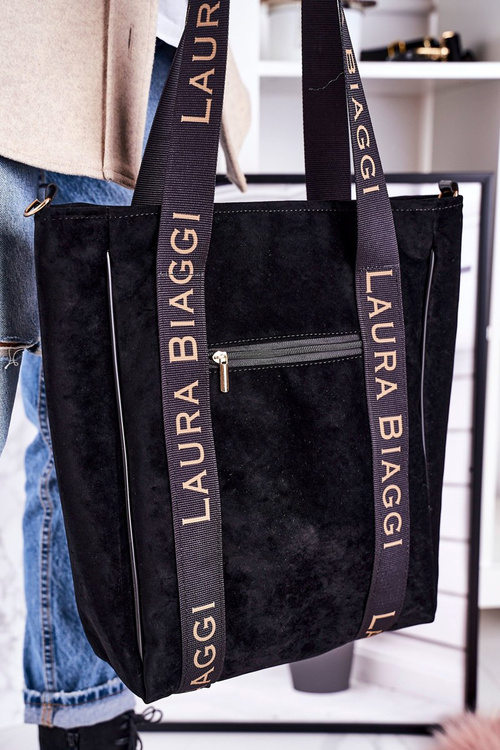Large Shopper Bag With Detachable Strap LAURA BIAGGI Black