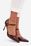 Patent Leather Heels with Strap Chocolate Tarilin