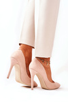 Suede High Heels Beige Melany