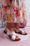 Women's Flat Leather Sandals Laura Messi Pink 1960