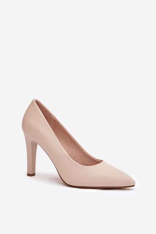 Szpilki Eko Skórzane Jasnobeżowe Sergio Leone 1446