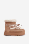 Snow Boots On Platform With Lacing Beige Izathiel