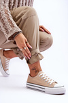 Women's Sneakers On A Chunky Platform Beige Ember