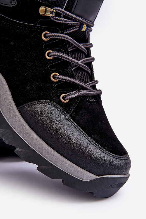 Buty Trekkingowe Trapery Męskie Czarne Fontanoe 85-915