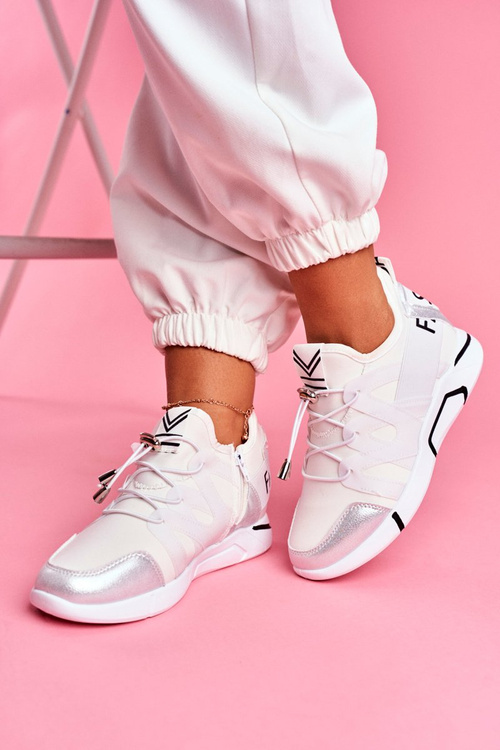 Sporty Women's Zipper & Pull-Up Shoes White Terfin
