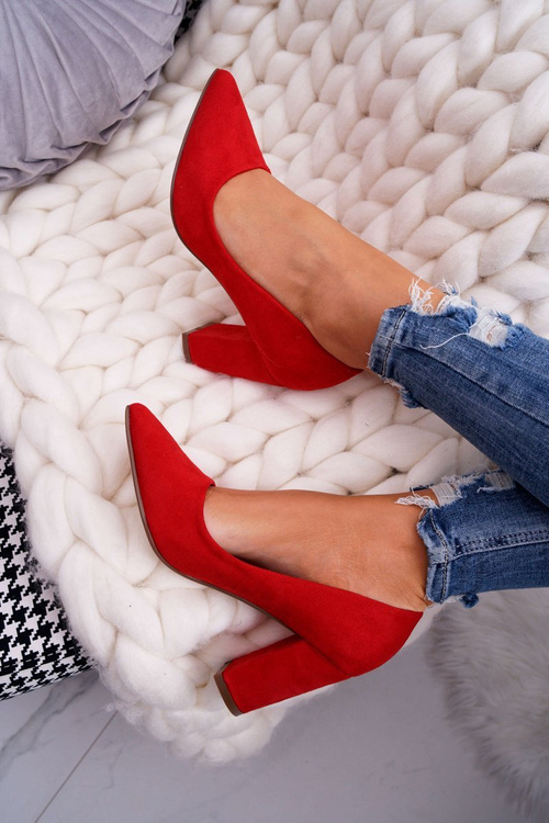 Stiletto Women's Suede Red Florena pumps