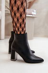 Women's Stiletto Ankle Boots with Zipper Insulated Eco Leather Black Mevair
