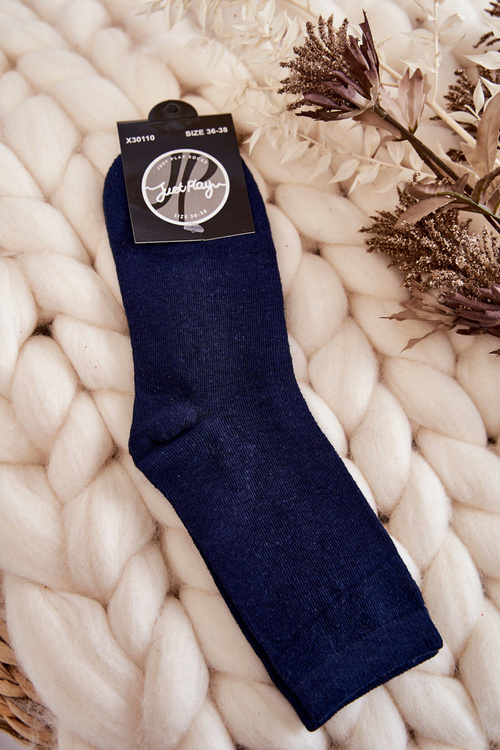 Women's Classic Cotton Socks Smooth Navy blue