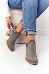 Women’s Leather Boots On Block Heel Maciejka Grey 04492