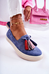 Tenisówki Trampki Damskie Slip-On Niebieskie Venira