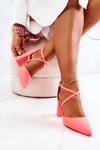 Women's Pumps On Heel Suede Neon Pink Future