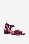 Women's Leather Sandals with Heels Maciejka 06551-15 Fuchsia