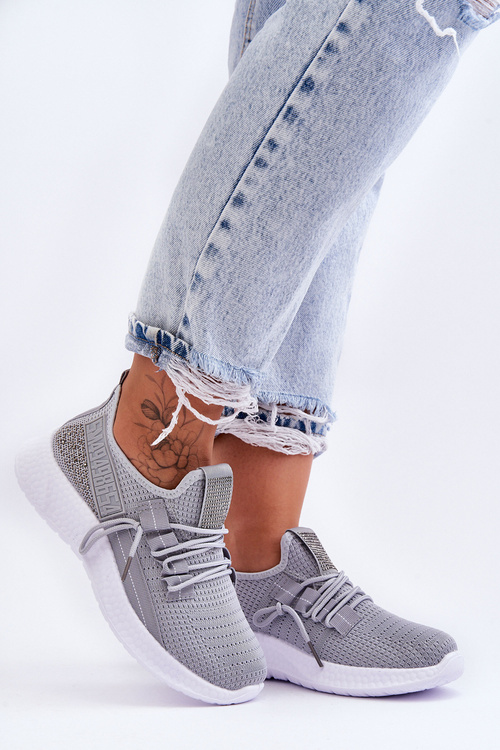 Buty Sportowe Wsuwane Damskie Szare Hold Me! JHY260