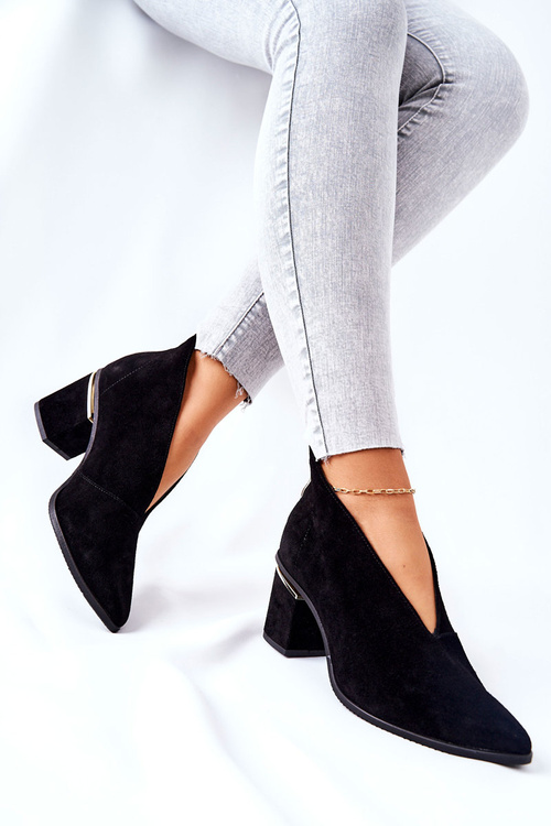 Heeled Leather Boots Laura Messi Black 2344