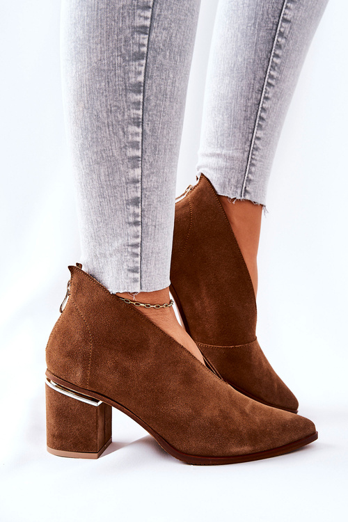 Heeled Leather Boots Laura Messi Brown 2344