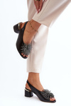 Leather Sandals On Triangle Heel Laura Messi 2595 Brown