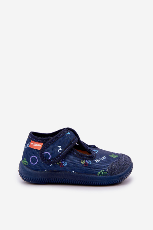 Kids Slippers Milami Elastic With Velcro Navy Ambette