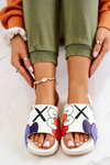 Printed Rubber Slippers White Monsters