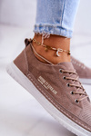 Women's Suede Sneakers Brown Cloesa