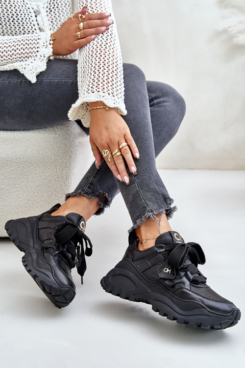 Women's Leather Sneakers CheBello 4583 Black