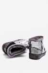 Children's Warmed Snowboots With Sequins Silver Shard