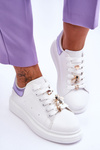 Buty Sportowe Damskie Masywna Platforma Biało-Fioletowe Chante
