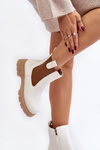 Women's ankle boots with zipper White Ramhel