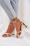 Heels Made Of Eco Leather Gold Lanaria