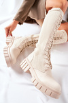 High boots with sock Beige Monteri