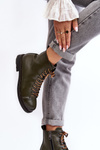 Leather Boots Shoes Women's Green Ethel