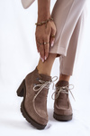 Women's Suede Boots Tied Bright brown Marianne