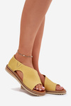 Sandały Damskie Skóra Naturalna Żółte Artiker 46C1015