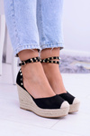 Women's Black Espadrilles Sandals Aude
