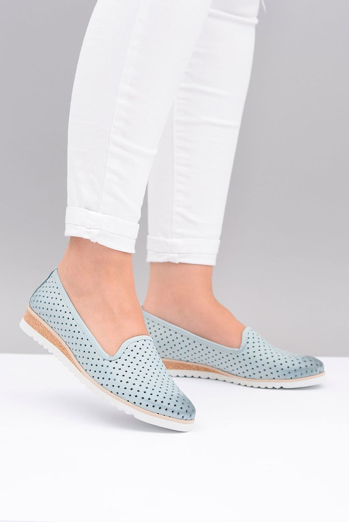 Skórzane Polskie Baleriny Lordsy Gabi