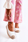 Classic Women's Leather Espadrilles White Calabria