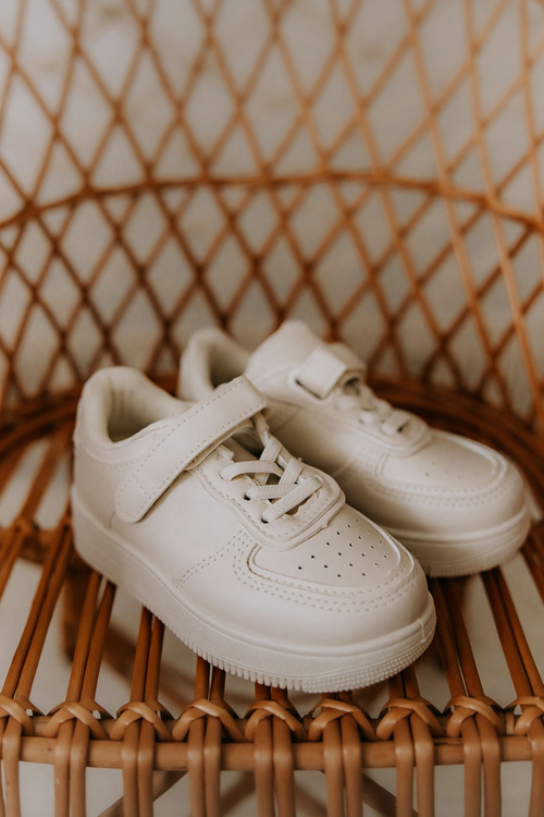 Buty Dziecięce Sportowe Na Rzepy Beżowy Elike