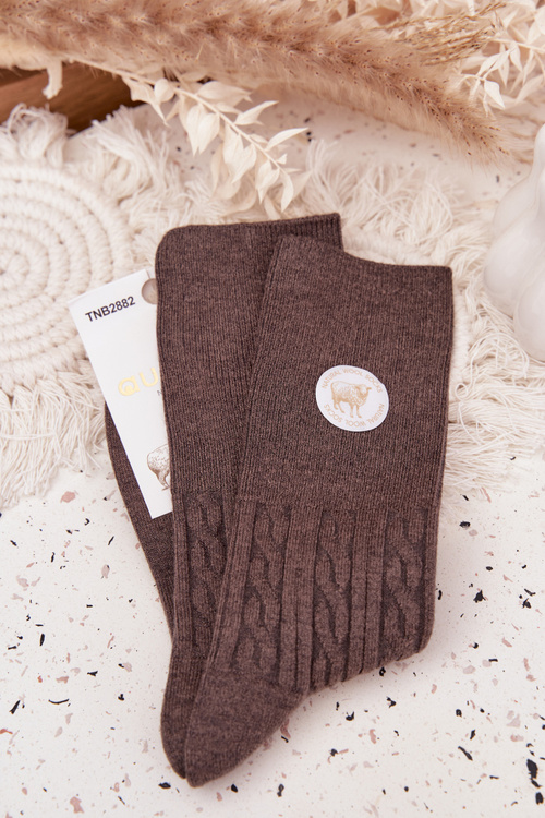 Long Woolen Women's Socks Dark Gray