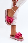 Women's Platform Sandals with Bow Pink Evatria