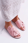 Shiny Tiered Flip Flops Pink Emilia