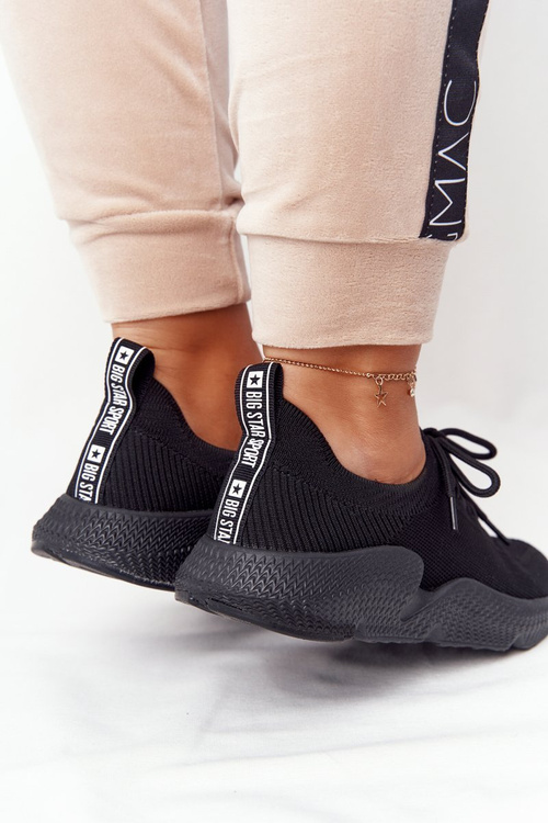 Buty Sportowe Slip-on Wiązane Big Star Czarne DD274579