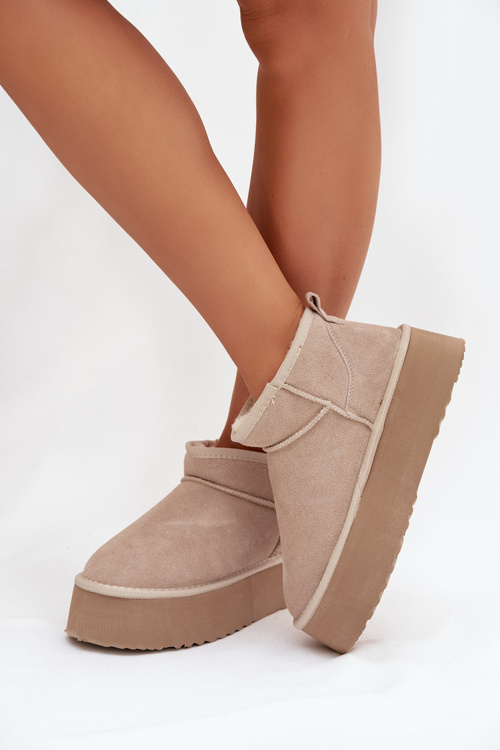 Women's snow boots made of natural suede beige Mairene