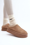 Slippers with Thick Sole in Beige Eco Suede Sylva