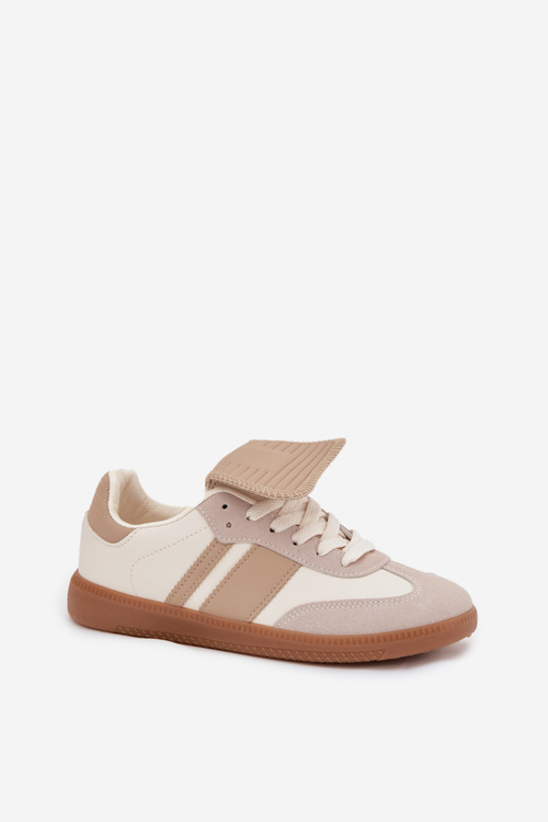 Low Women's Sneakers With Turned Tongue Beige Ardira